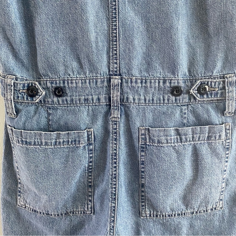 Lucky Brand Women's Denim Surplus Shortall Romper Small Utility Button Front - Picture 10 of 16